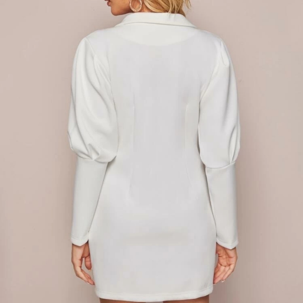 🆕BUTTON FRONT LEG OF MUTTON SLEEVE DRESSING - Picture 5 of 6